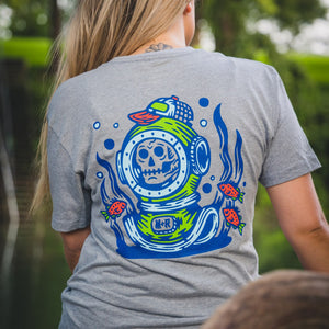 Scuba Helmet Tee - Heather Gray